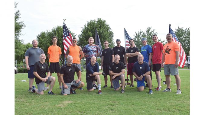 F3 group photo after a downtown workout