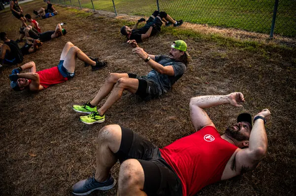 PAX gathered at the end of an F3 workout